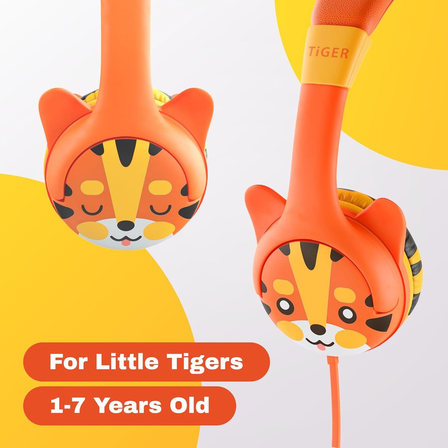 Wired Toddler Headphones for 1-7 Years Old — 85Db Volume Limited Baby Headphones for Plane and Car Travel — Children Headset for Airplane, Ipad and Tablet, Kids Headphone with Cord for Children